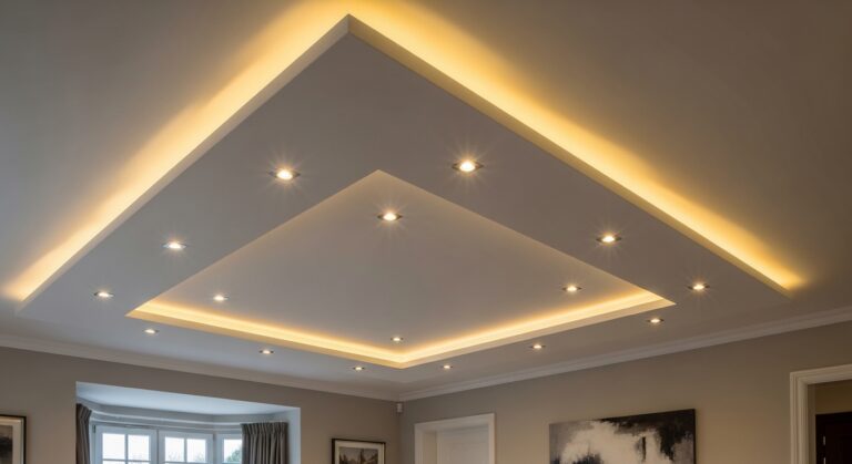 دمج الإضاءة مع ديكورات الجبس والدهانات بتنفيذ معلم ديكورات الدمام